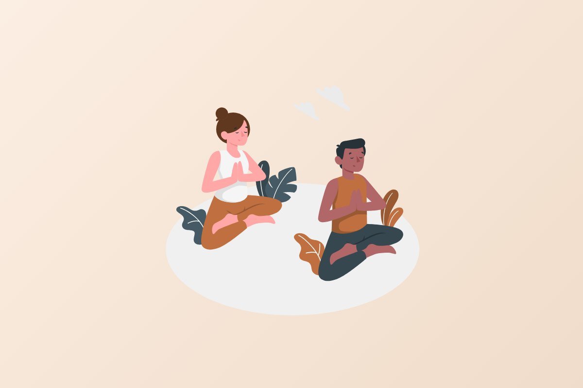 Woman sitting serenely with eyes closed, meditating