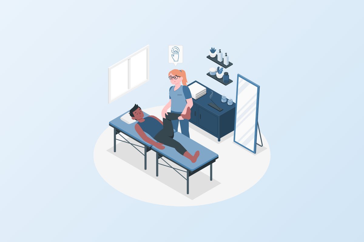 Woman receiving a relaxing massage on a treatment table